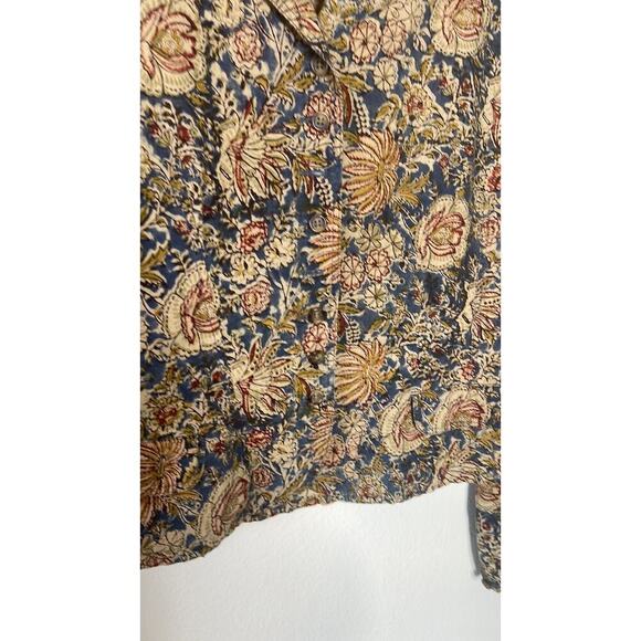 Polo Jeans Company Blue Floral Print 100% Cotton Unlined Jacket Size XL - Picture 5 of 7